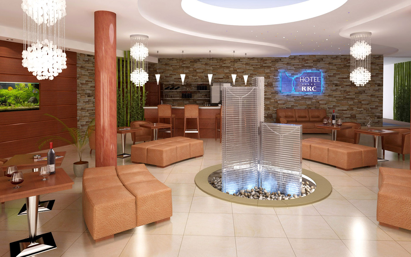 3D vizualizace interiéru hotelu RRC