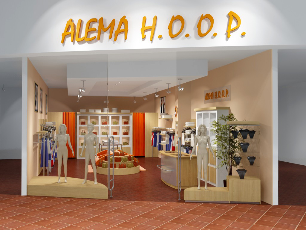 3D vizualizace prodejny ALEMA H.O.O.P. do obchodního centra